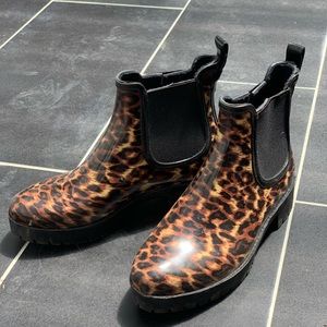 Jeffrey Campbell leopard rain boots